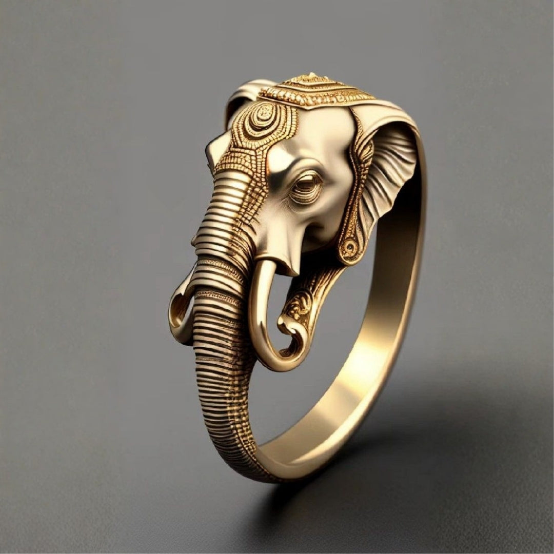 Exotic Elephant Gold Ring