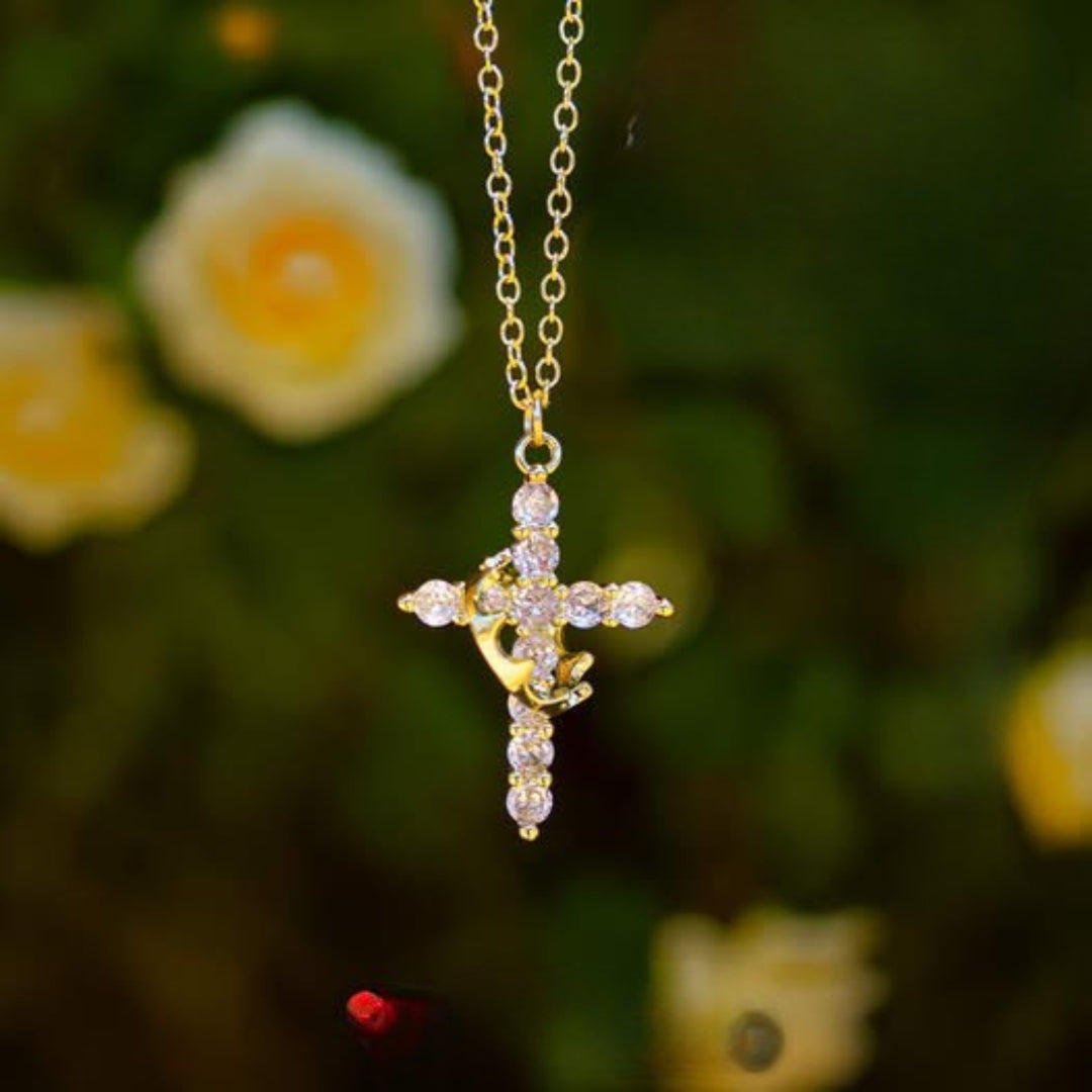 Cross Bright Gold Necklace