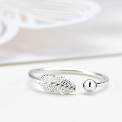 Adjustable Sterling Silver Feather of Renewal Ring