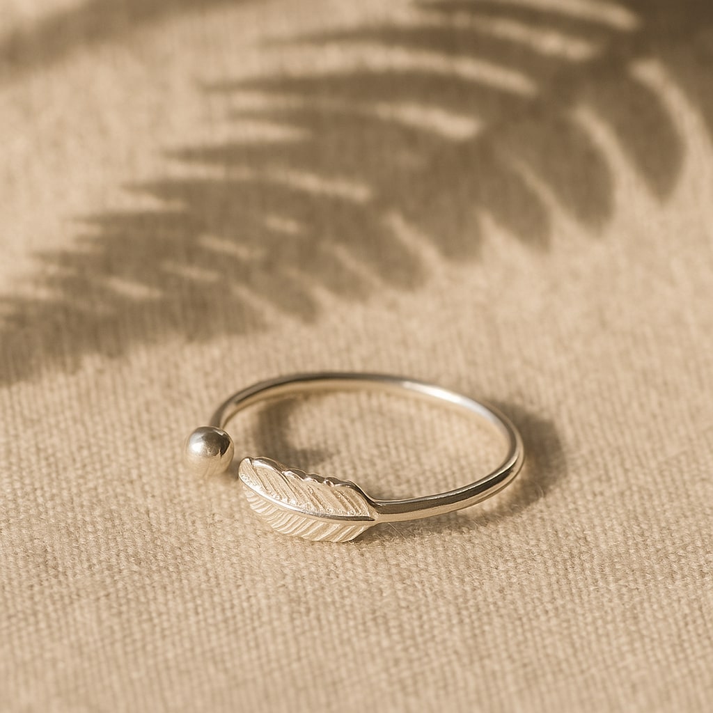 Adjustable Sterling Silver Feather of Renewal Ring