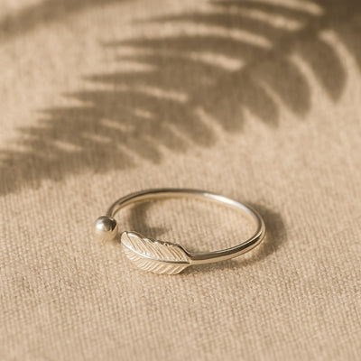 Adjustable Sterling Silver Feather of Renewal Ring