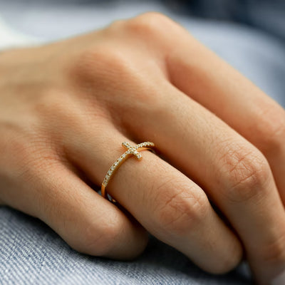 Diamond Cross Ring