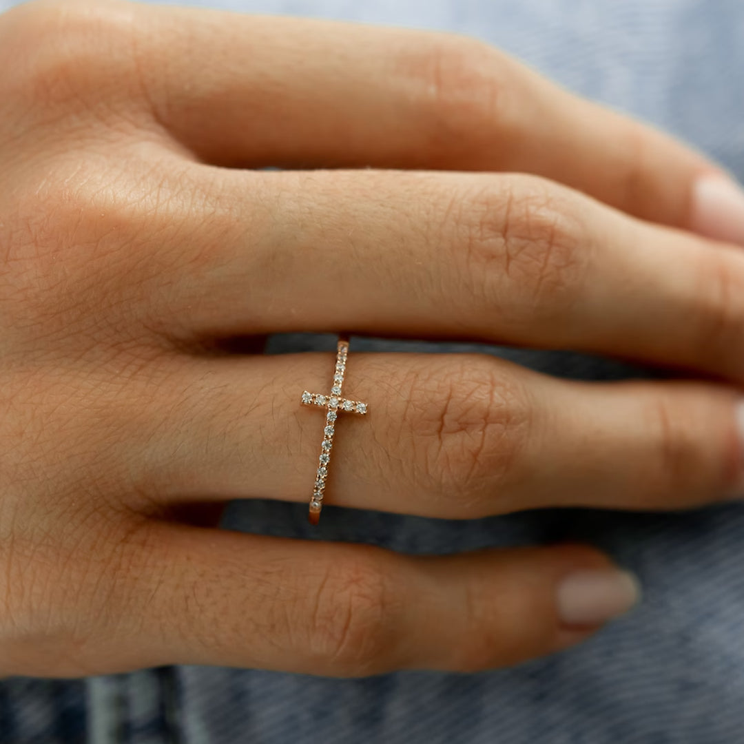 Diamond Cross Ring
