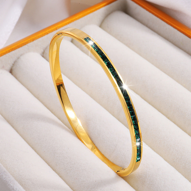 Celeste Viride Bracelet - Elegant Gold Plated Chain