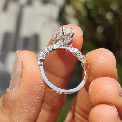 Marquise Cut Moissanite Engagement Ring