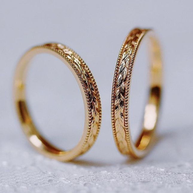 Leaf Trail Golden Ring Set