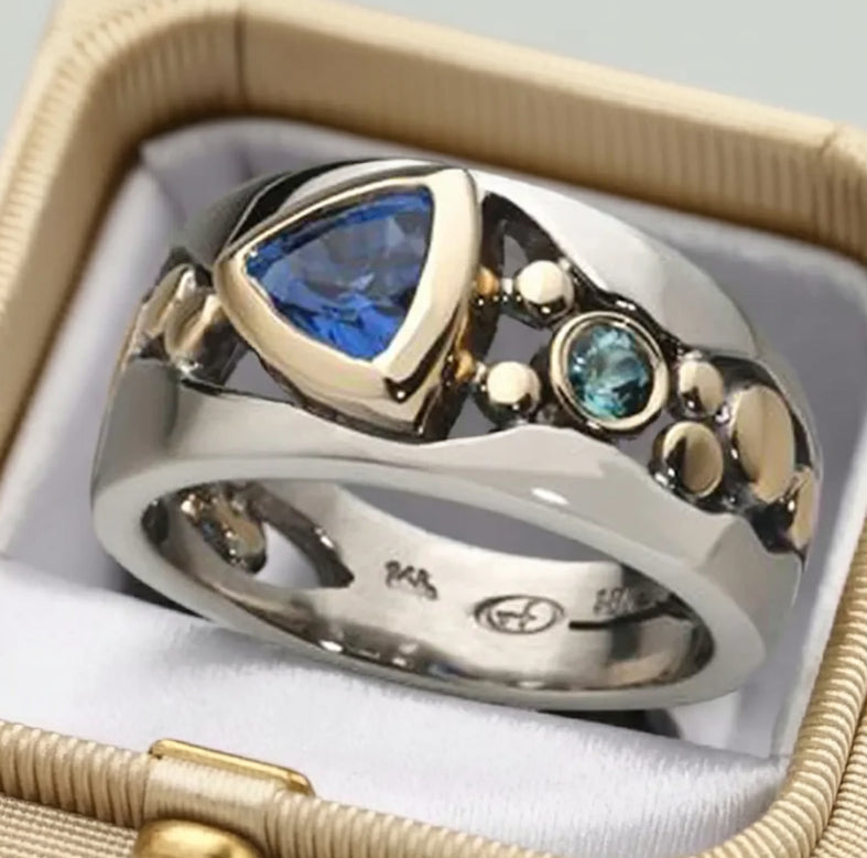 Vintage Blue Crystal Ring