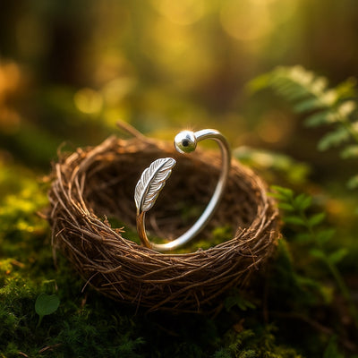 Adjustable Sterling Silver Feather of Renewal Ring