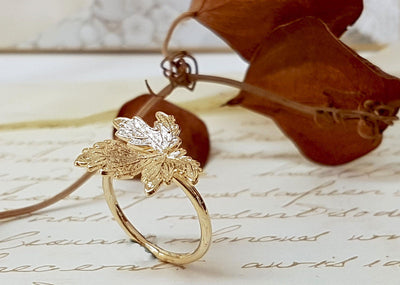Autumn Dainty Gold Leaf Ring
