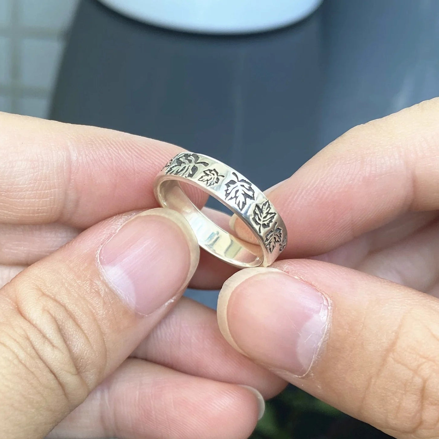 Sterling Silver Maple Leaf Ring