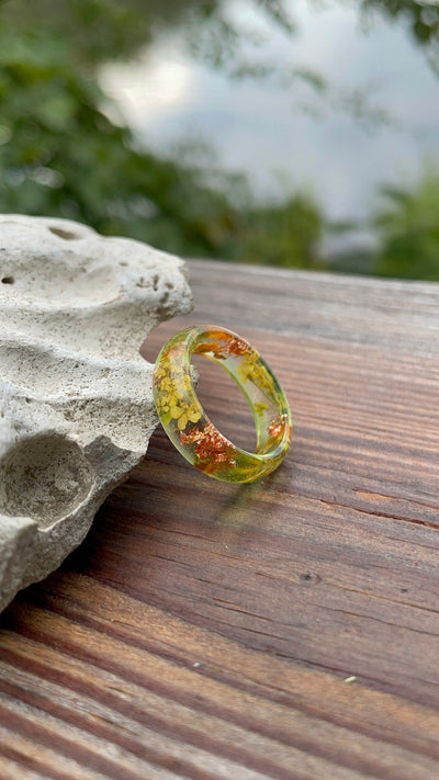 Autumn Resin Ring with Epoxy Finish