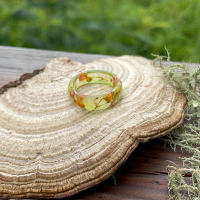 Autumn Resin Ring with Epoxy Finish