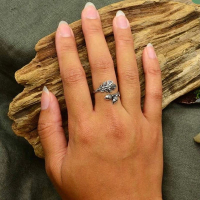 Oak Leaf and Acorn Adjustable Ring