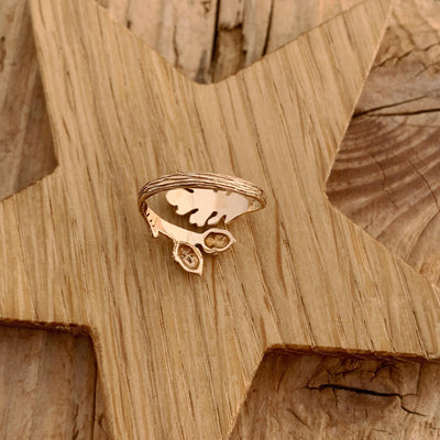 Adjustable Oak Leaf Acorn Ring