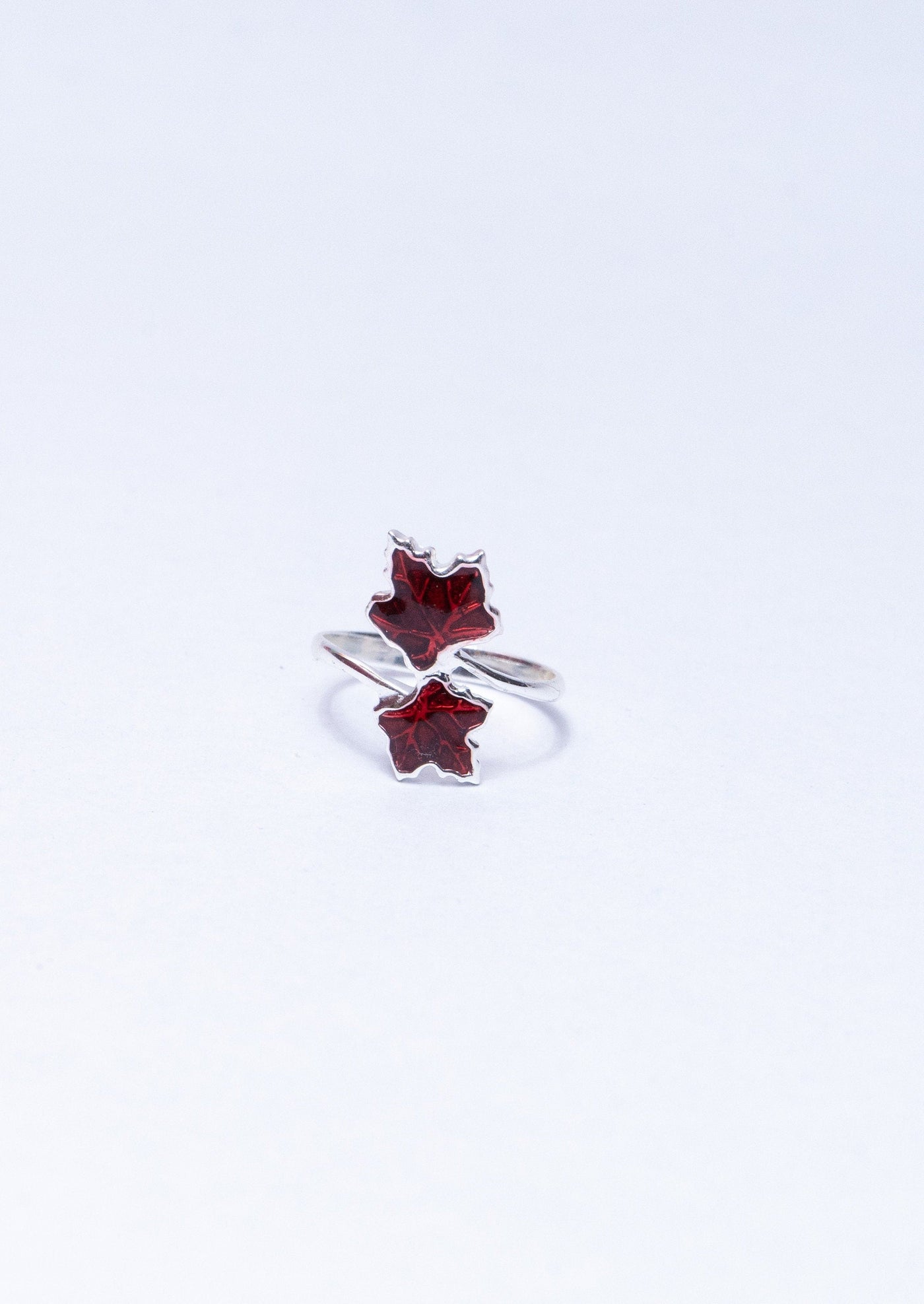 Red Maple Leaf Enamel Ring