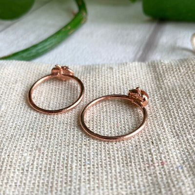 Dainty Carnelian Pumpkin Copper Ring