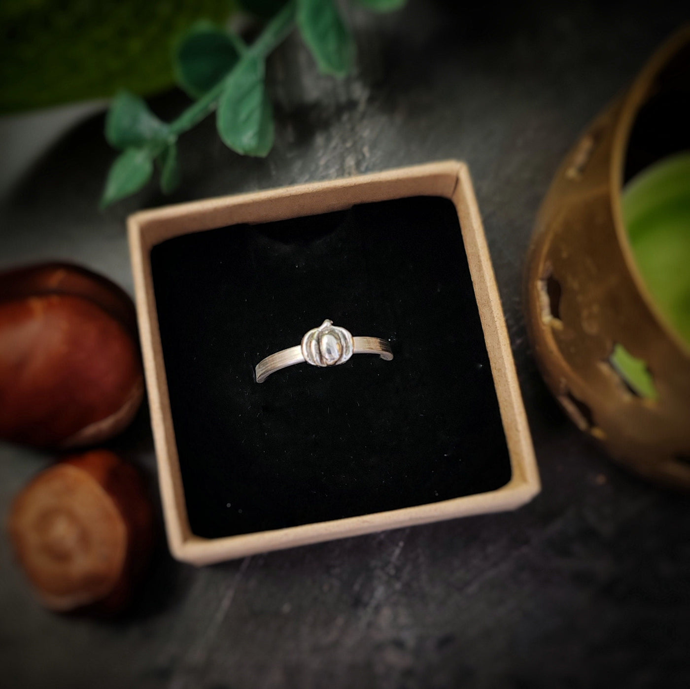 Elegant Sterling Silver Pumpkin Ring