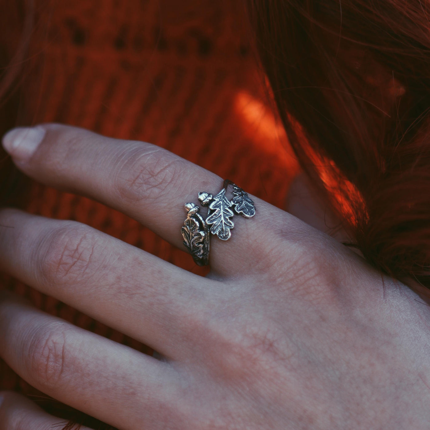 Sterling Silver Maple Oak Leaf Ring