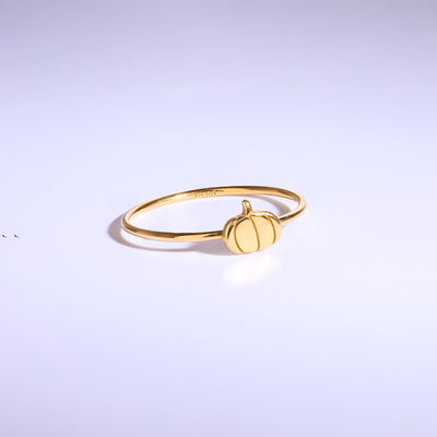 24k Gold Filled Dainty Pumpkin Ring for Fall