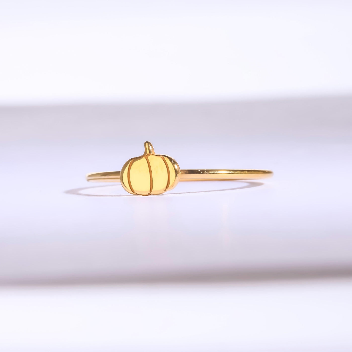 24k Gold Filled Dainty Pumpkin Ring for Fall