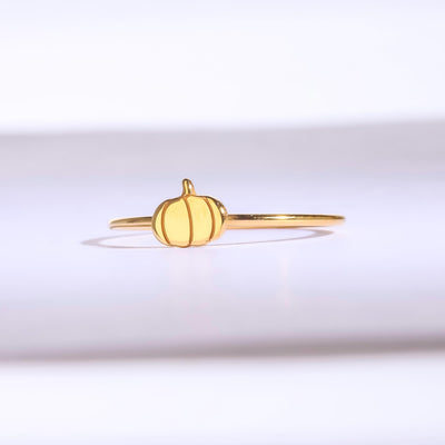 24k Gold Filled Dainty Pumpkin Ring for Fall