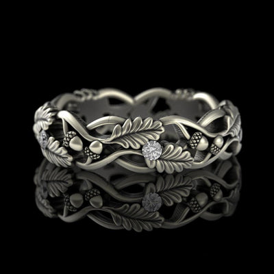 Womens Nature Inspired Gold Wedding Band