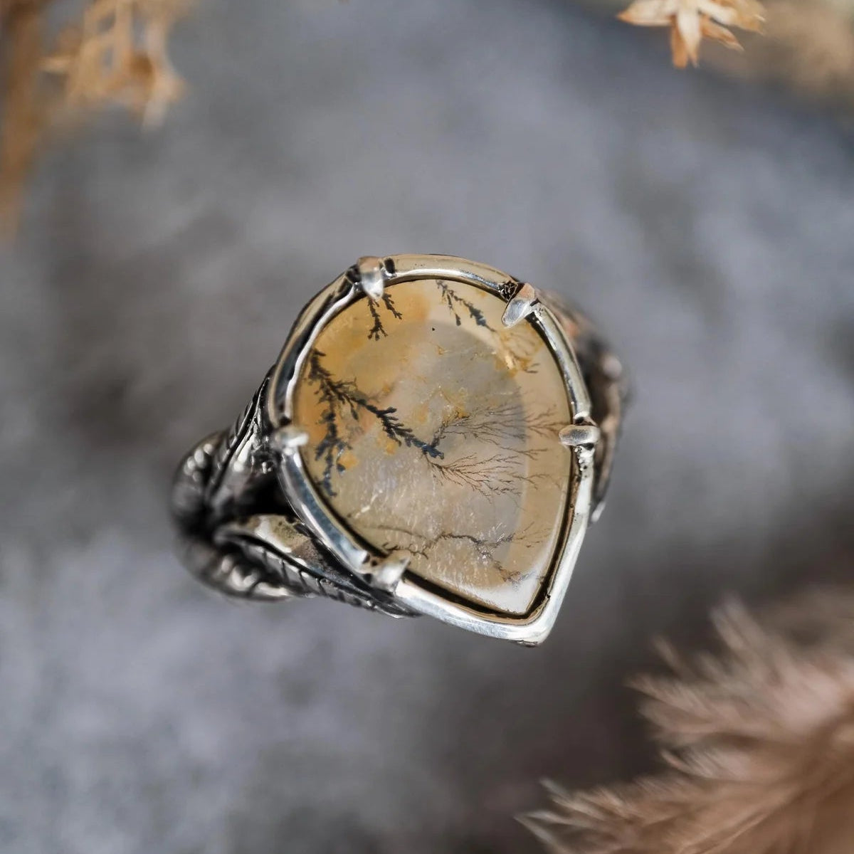 Sonora Dendritic Agate Gemstone Sterling Silver Ring