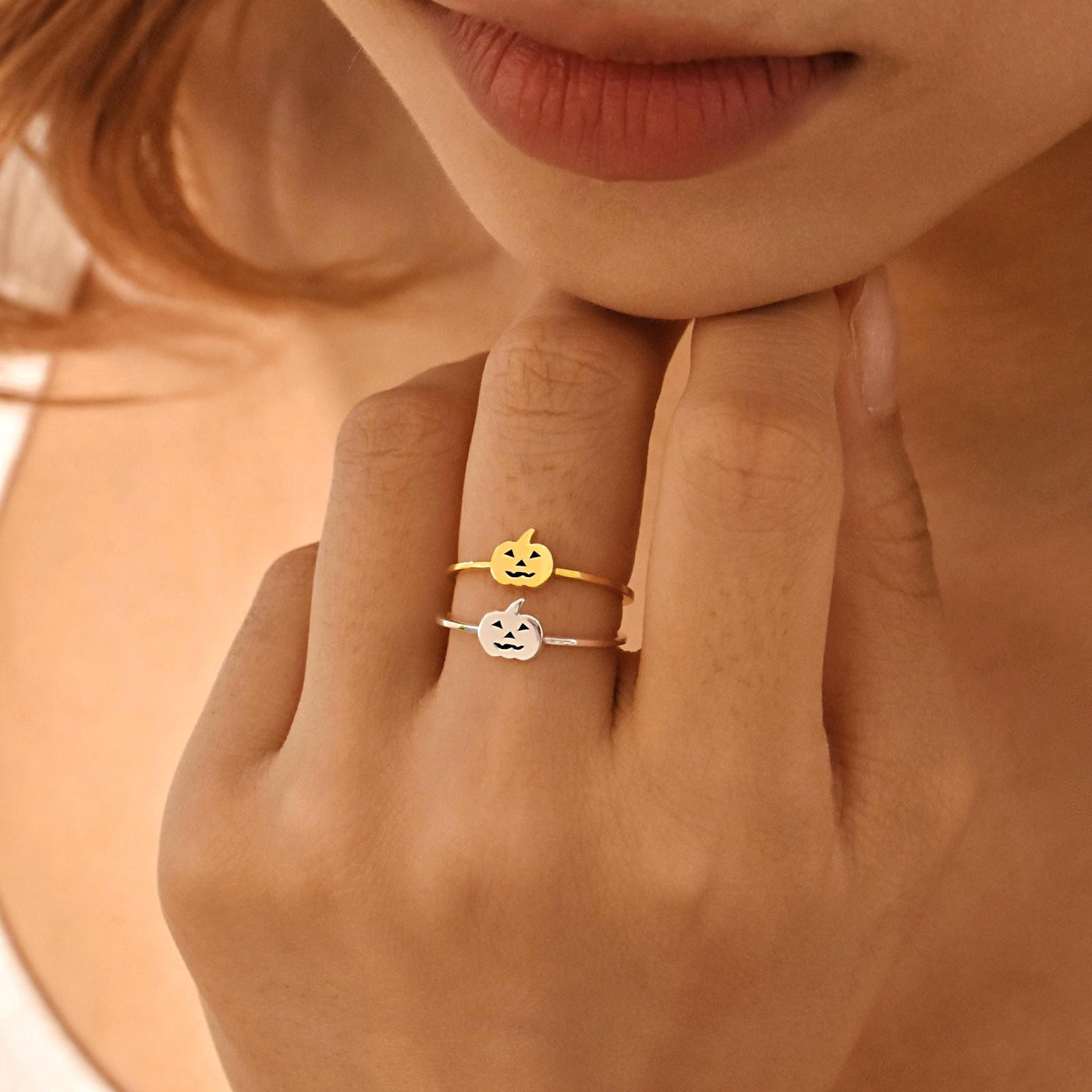 Dainty Stacking Halloween Pumpkin Ring