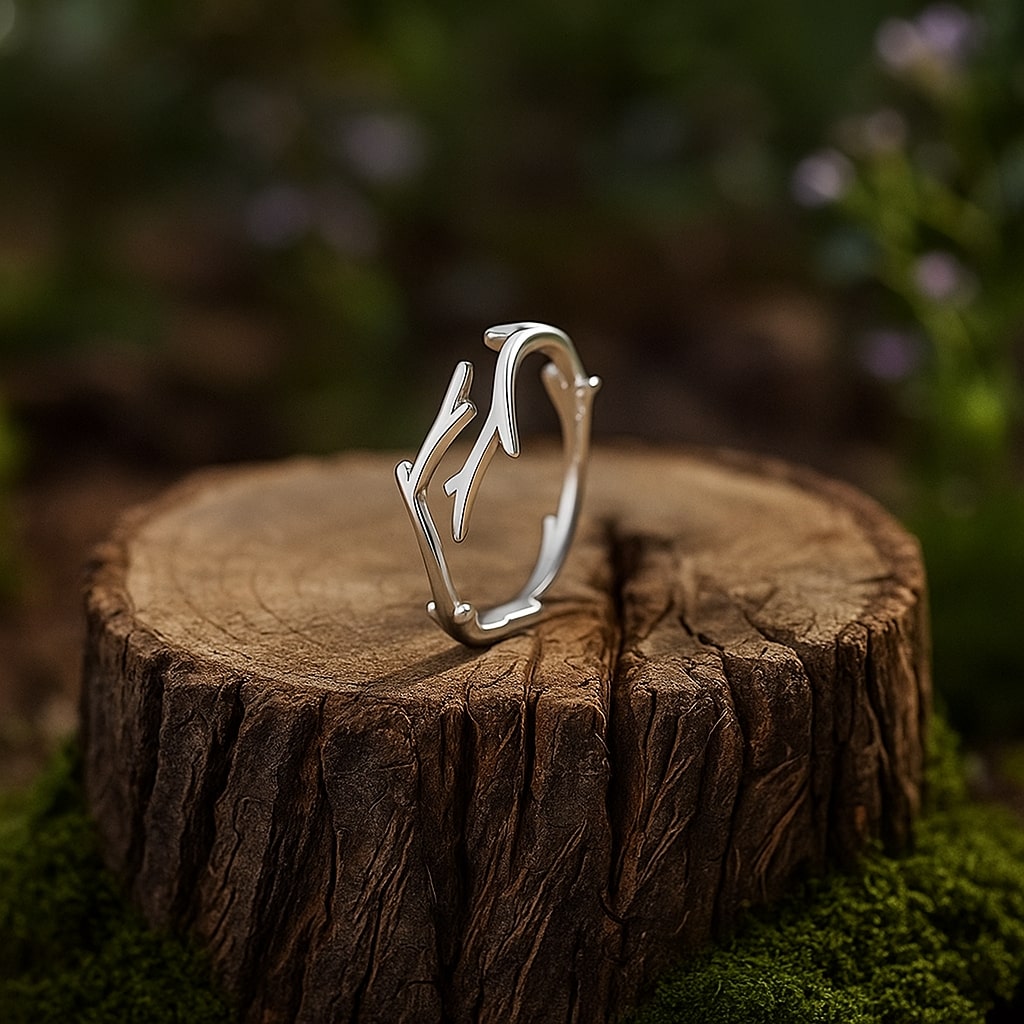 Adjustable Sterling Silver Willow Branch Ring